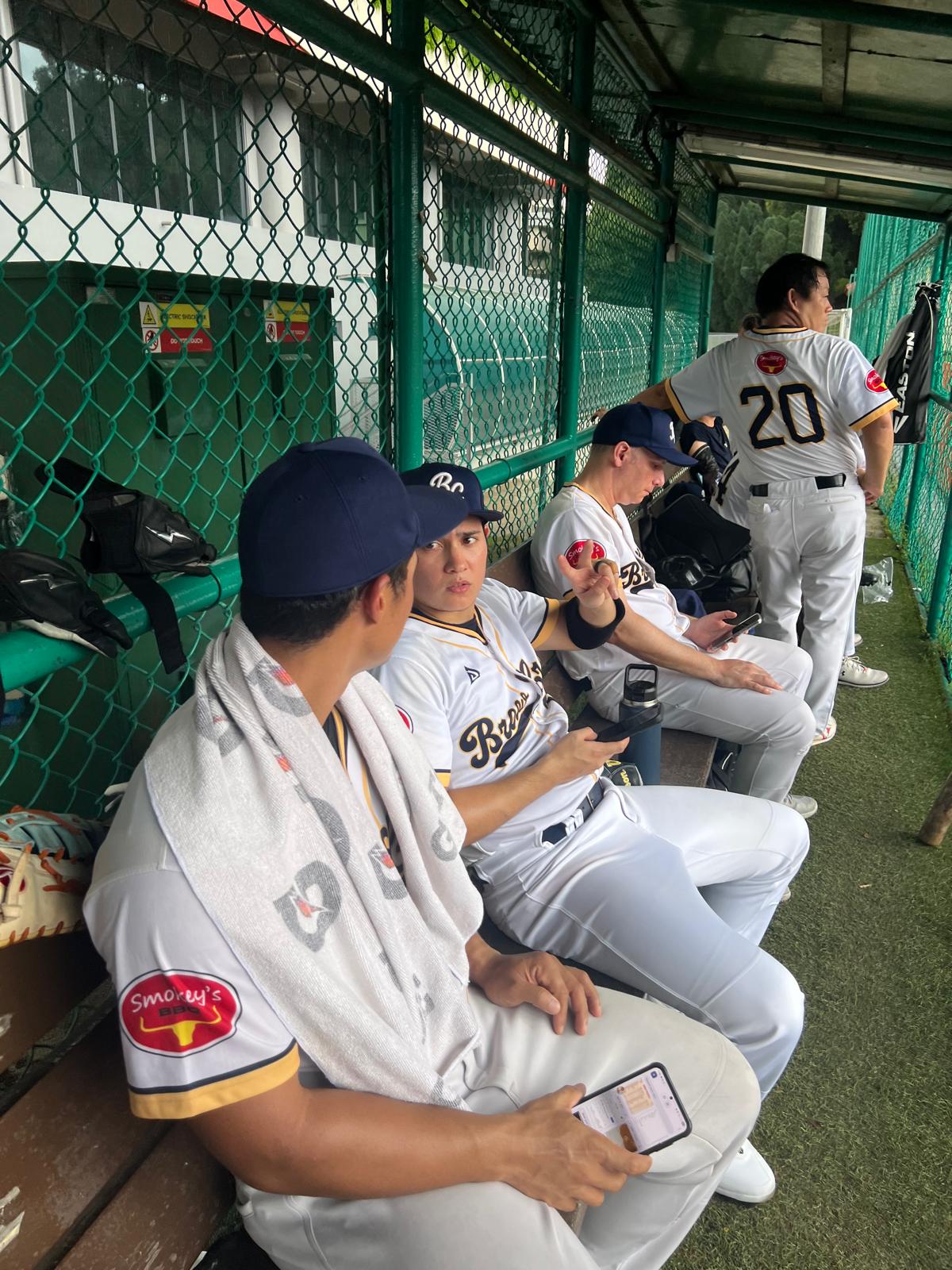 In the dugout